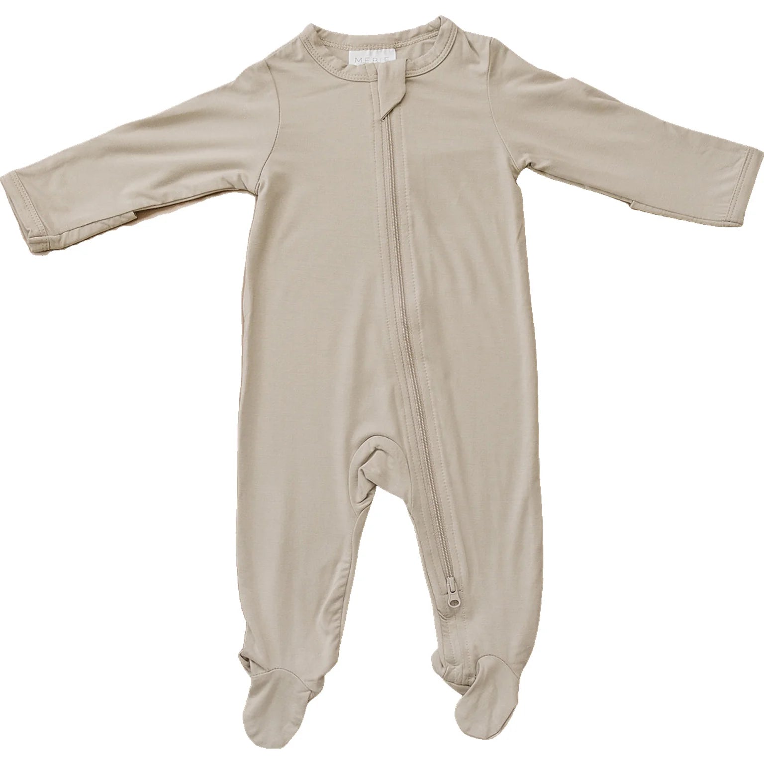 Oatmeal Bamboo Zipper One Piece