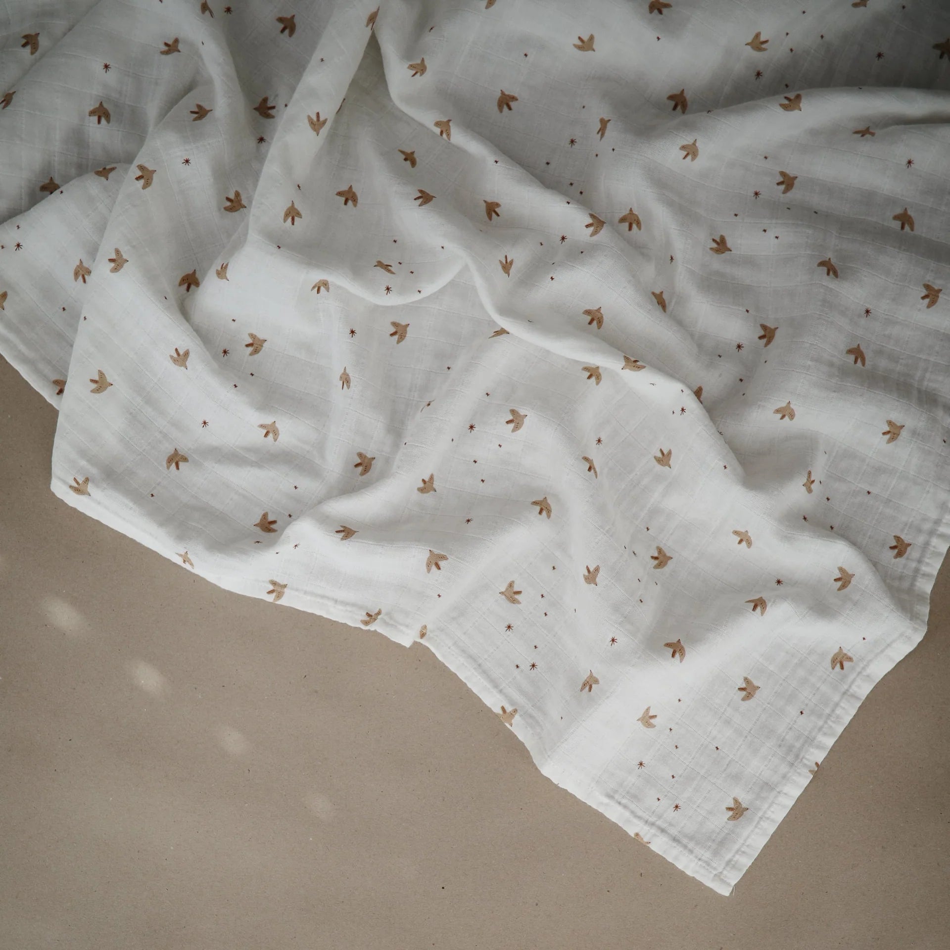 MUSLIN SWADDLE BLANKET ORGANIC COTTON - SPARROW