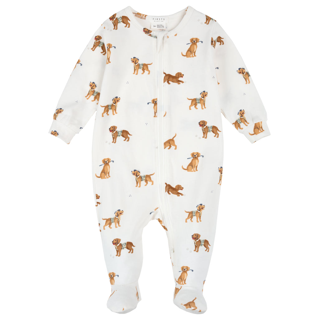 Golf Pups Print on Off-White Sleeper