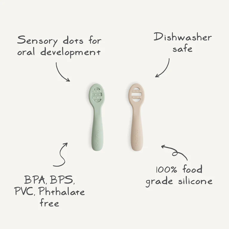 First Feeding Baby Spoons 2-Pack - Blush/Shifting Sand