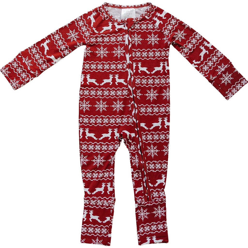 Fair Isle Bamboo Zipper Onesie
