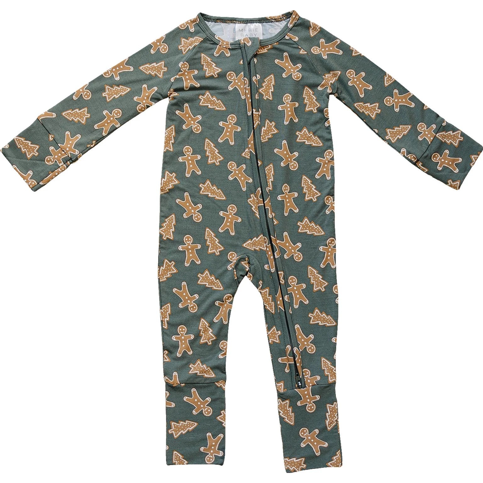 Gingerbread Bamboo Zipper Onesie