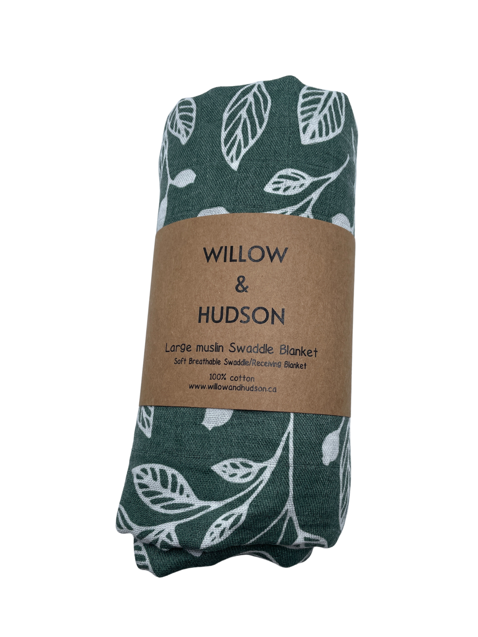 Organic Cotton Swaddle - Green Leaves
