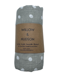 Organic Cotton Swaddle - Grey Polka Dot