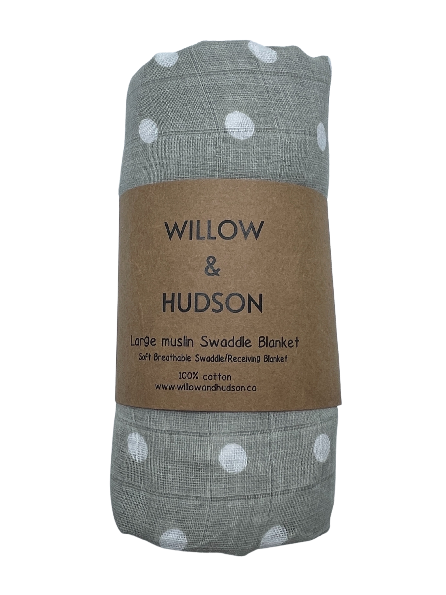 Organic Cotton Swaddle - Grey Polka Dot