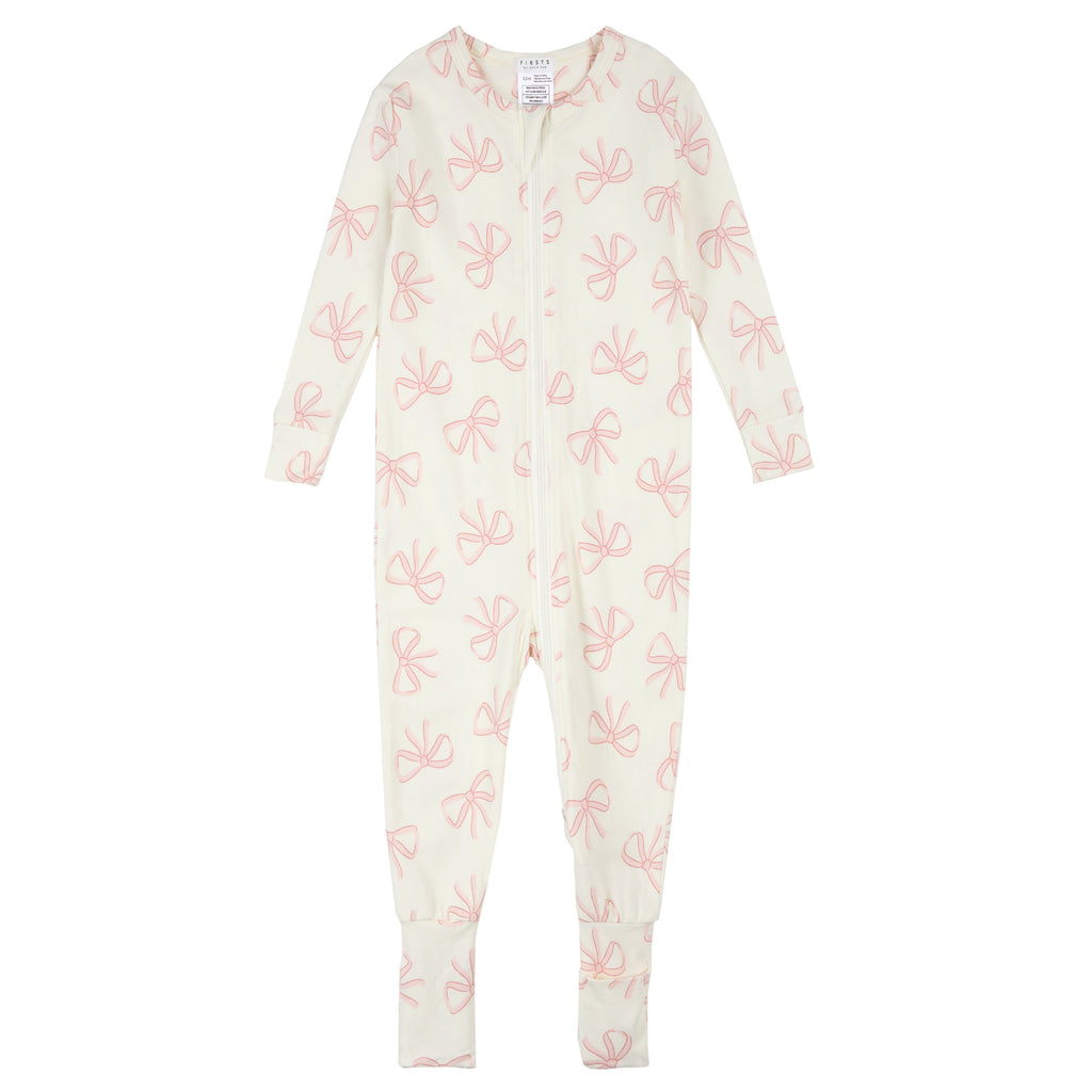 Bows Print on Ivory Convertible Sleeper