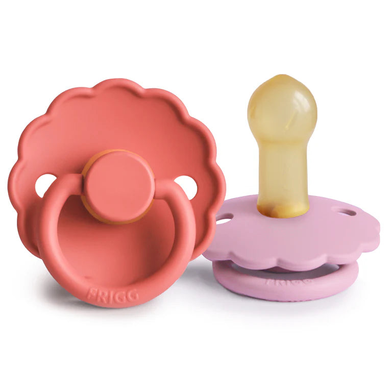 FRIGG Daisy Natural Rubber Pacifier 2-Pack (Poppy/Lupine)