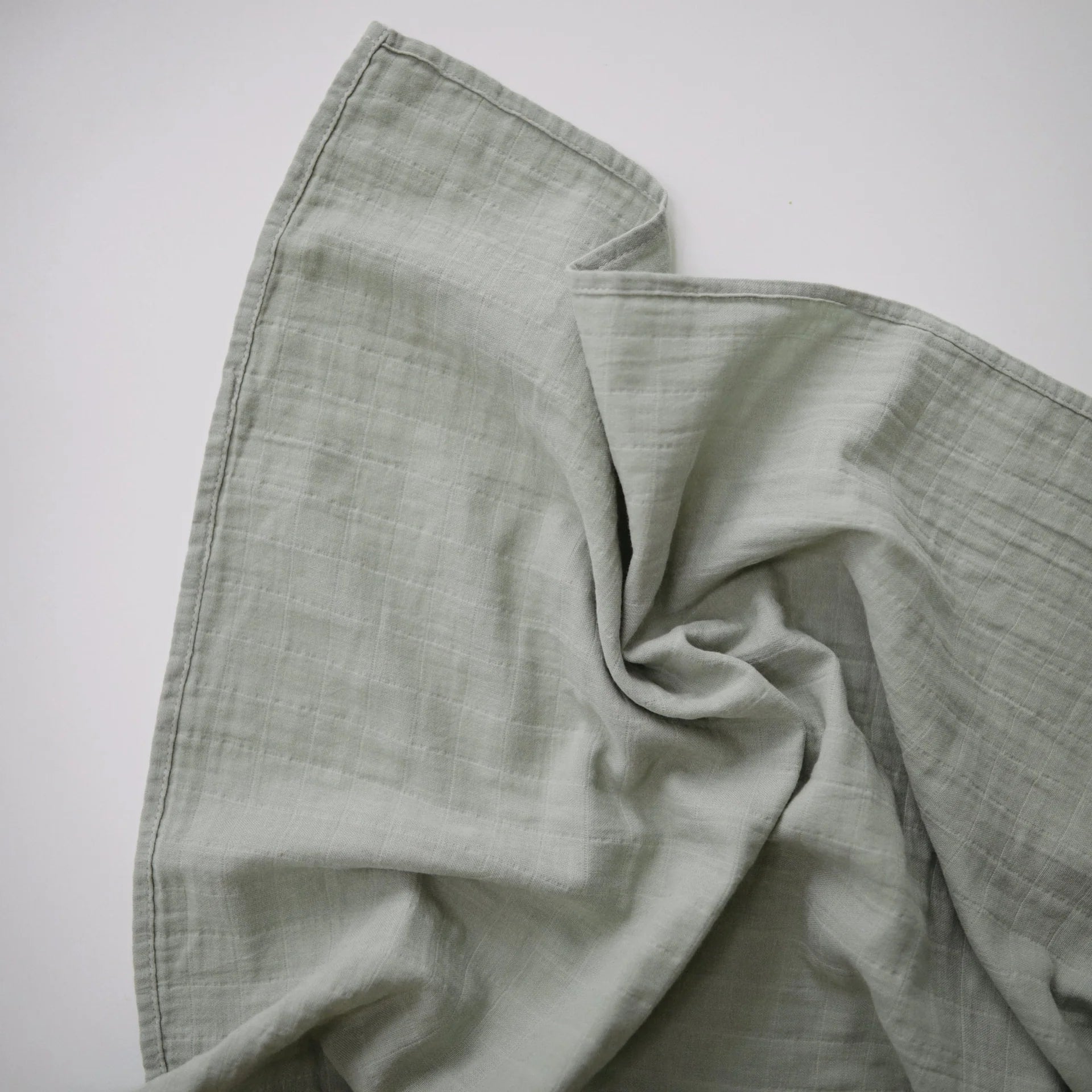MUSLIN SWADDLE BLANKET ORGANIC COTTON - SAGE