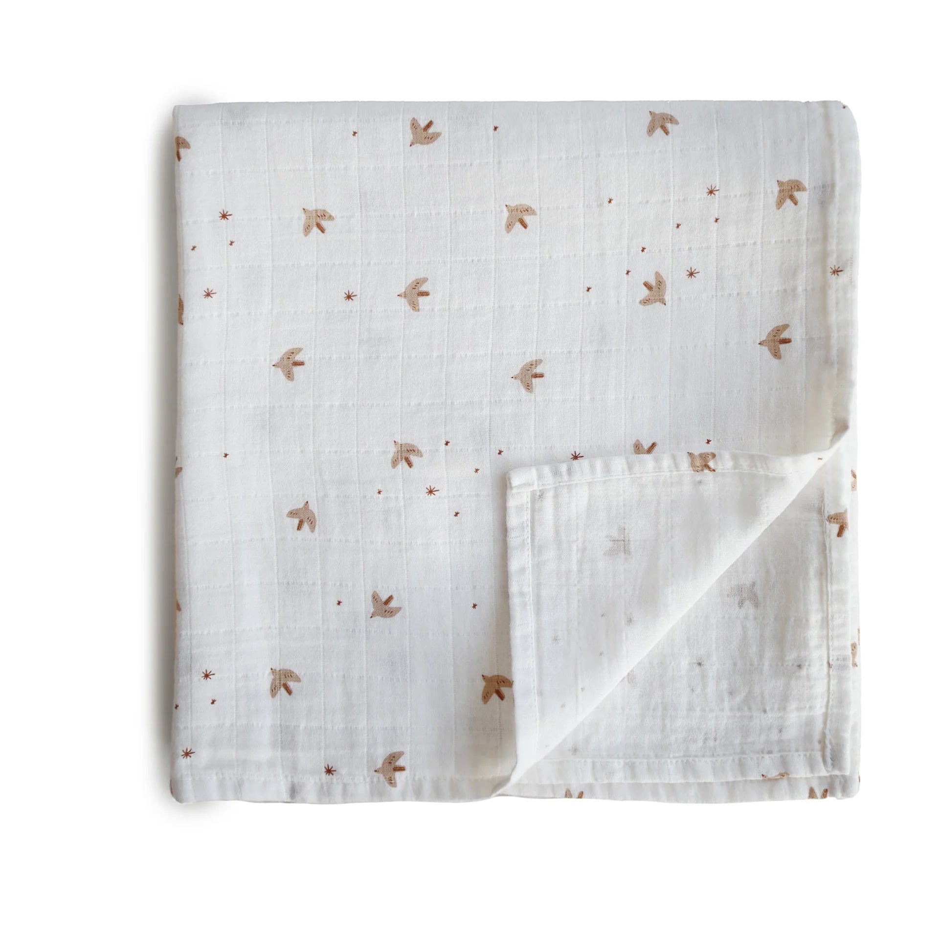 MUSLIN SWADDLE BLANKET ORGANIC COTTON - SPARROW