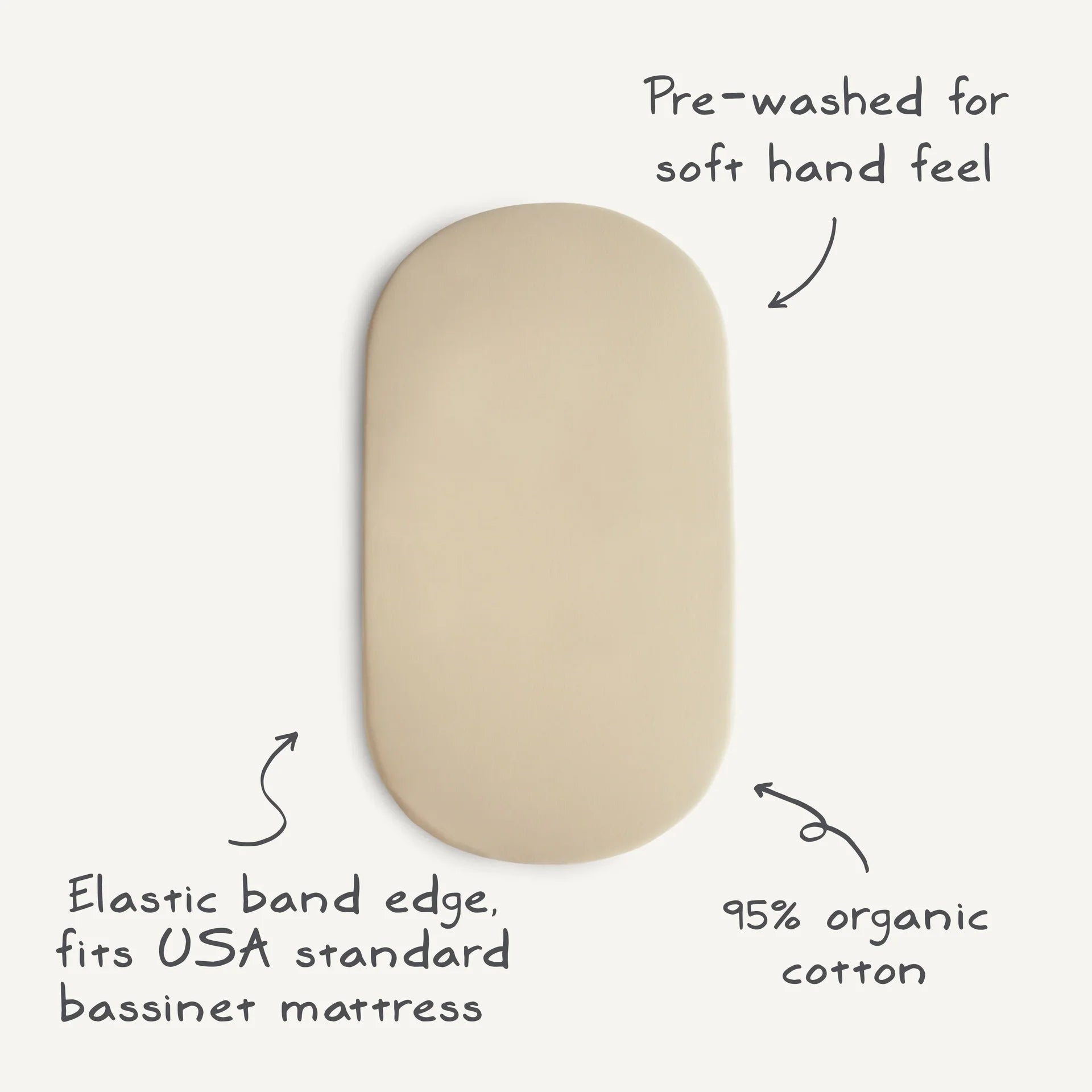 Stretchy Bassinet Sheet - Fog