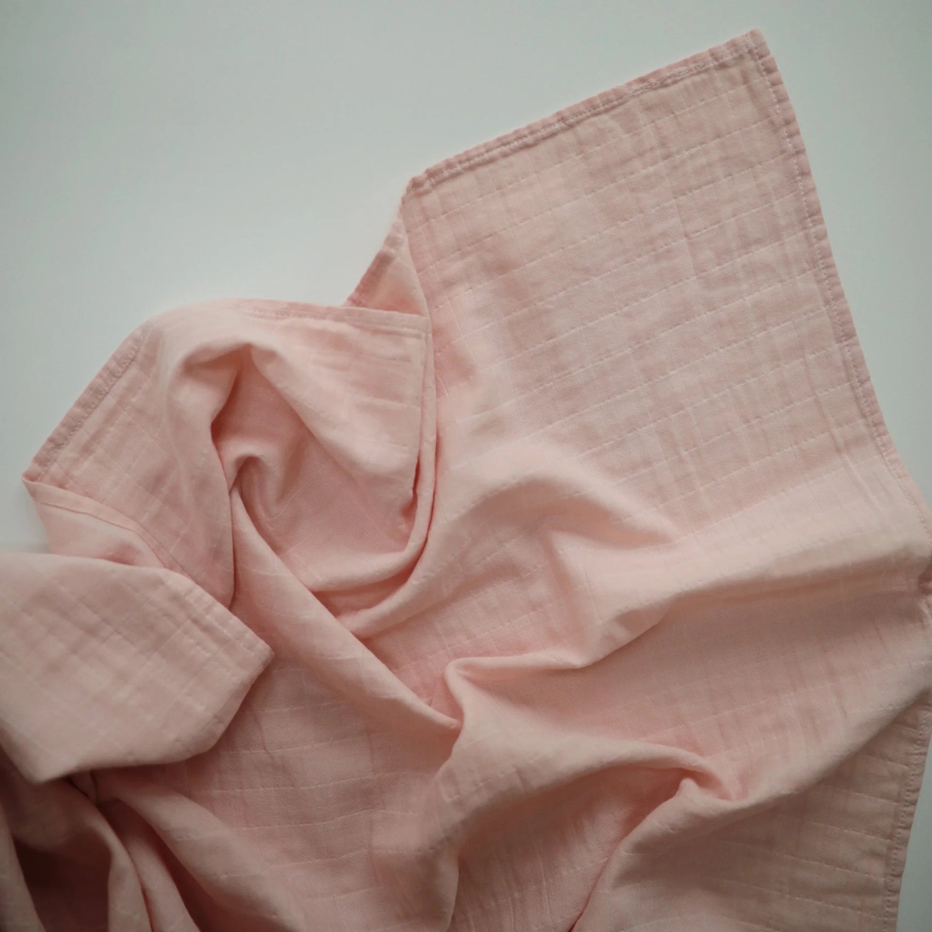 Organic Cotton Muslin Swaddle Blanket - Rose Vanilla