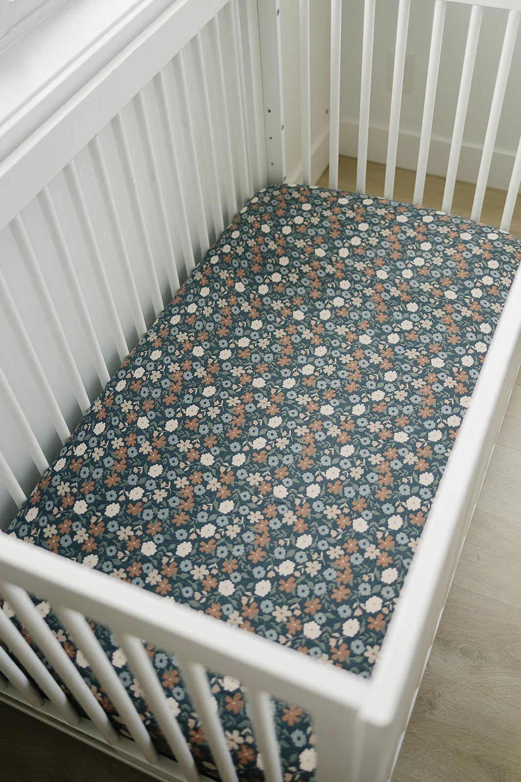 Muslin Crib Sheet - Midnight Floral