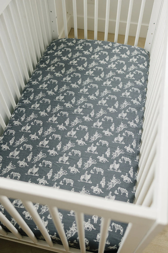 Muslin Crib Sheet Wild West Willow Hudson
