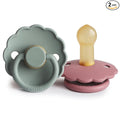FRIGG Daisy Natural Rubber Pacifier 2-Pack (Dusty Rose/Lily Pad)