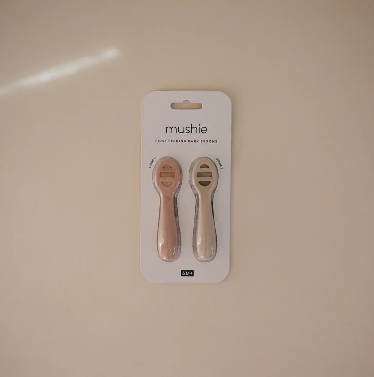 First Feeding Baby Spoons 2-Pack - Blush/Shifting Sand