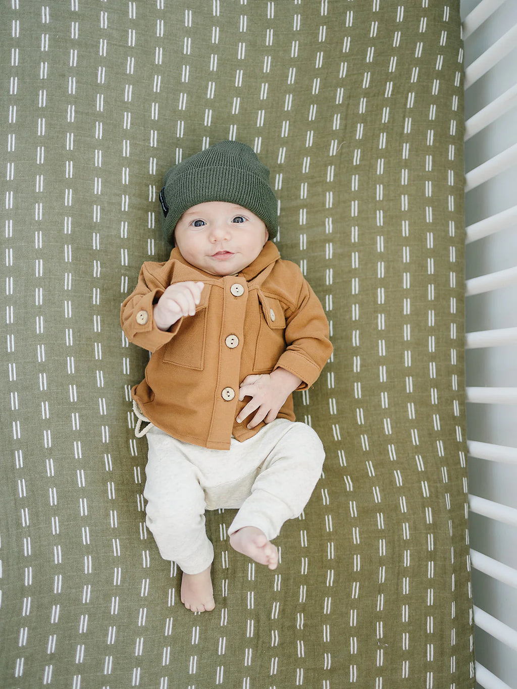 Crib Sheet - Olive Strokes