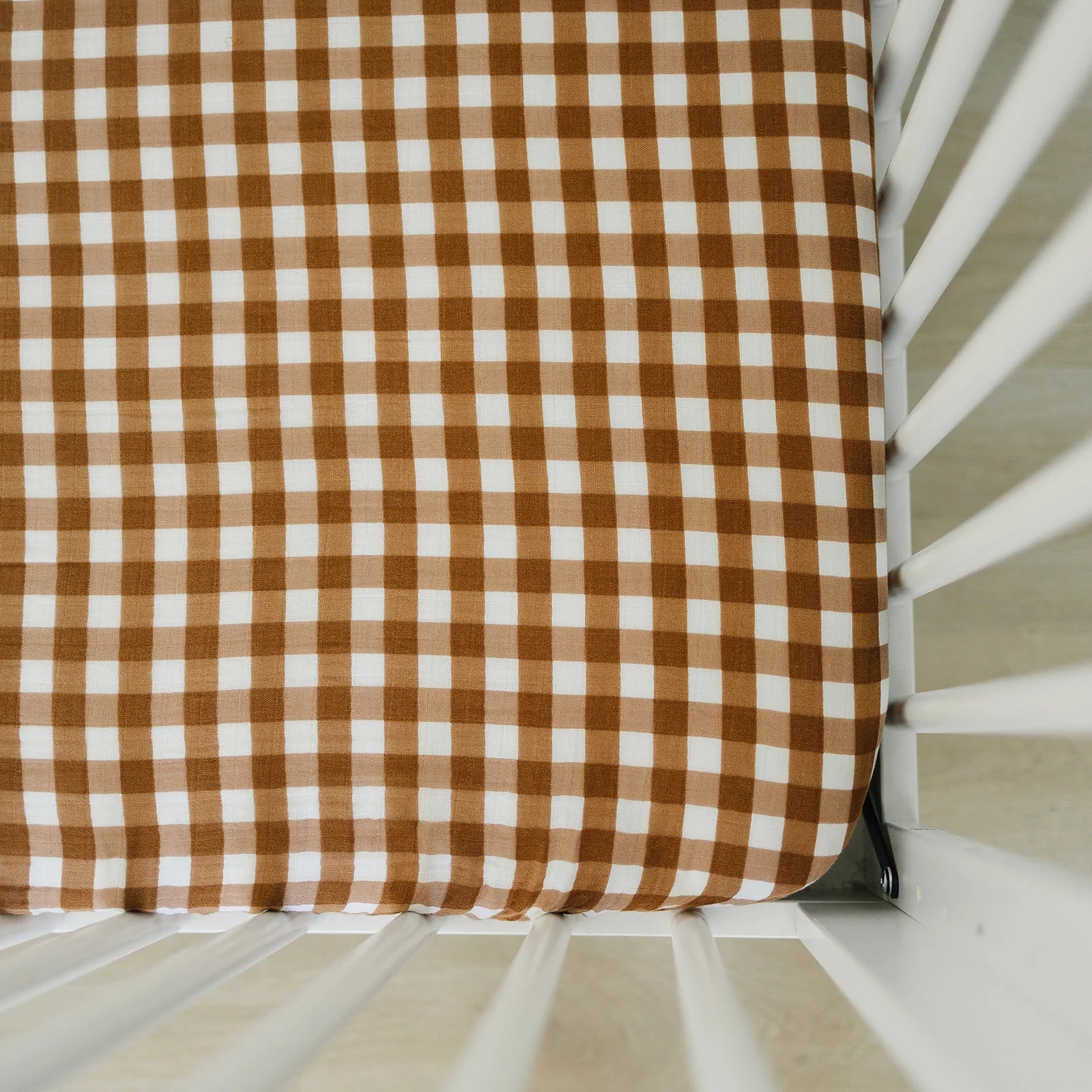 Muslin Crib Sheet - Gingham