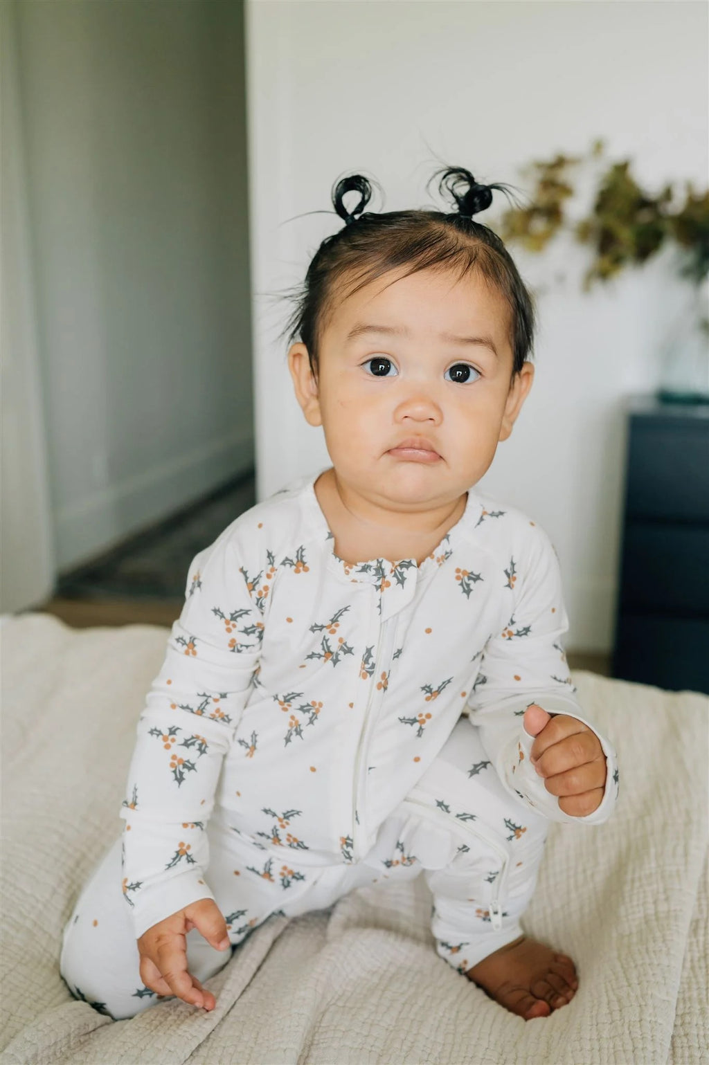 Holly Bamboo Zipper Onesie