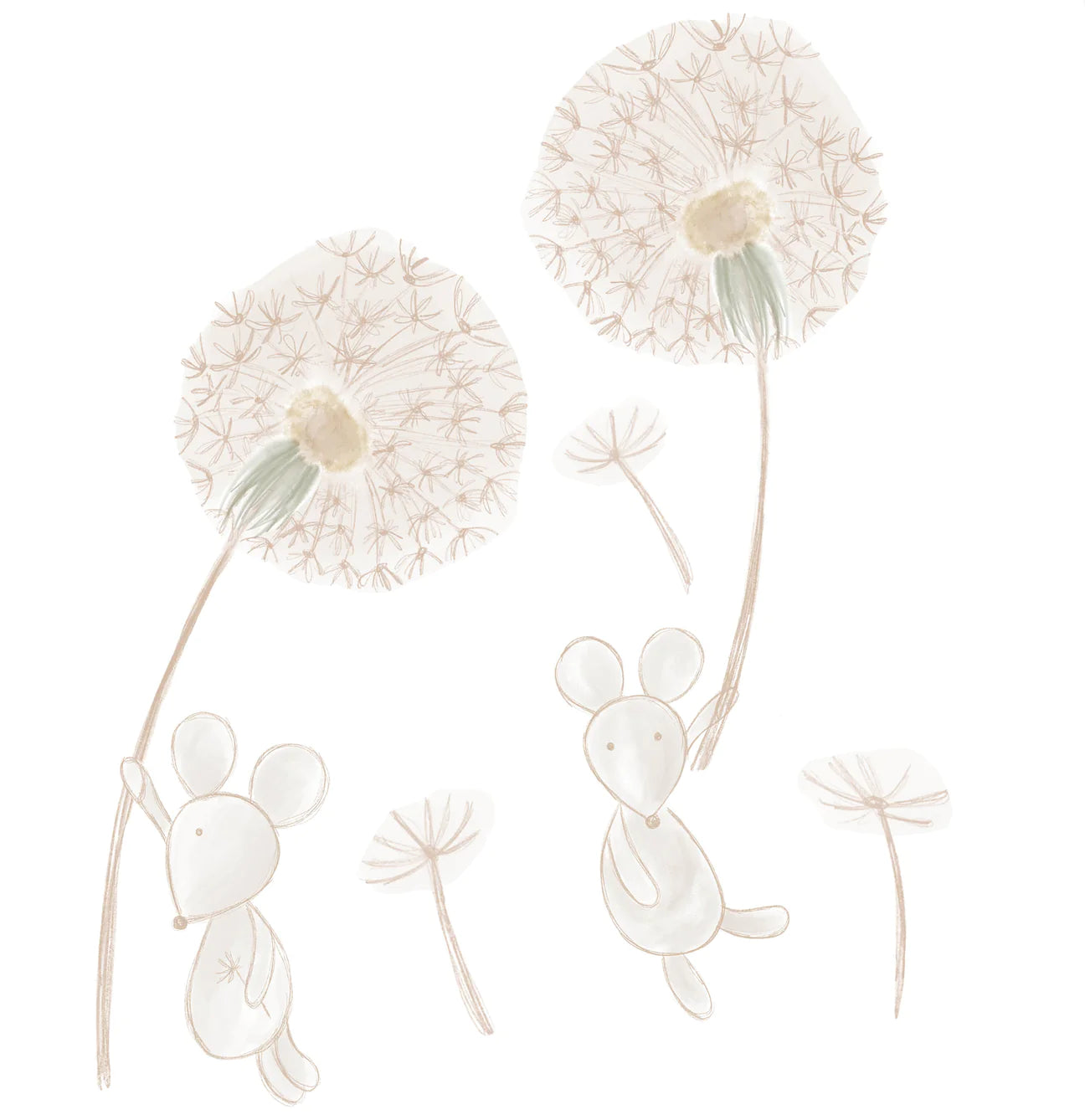 Flying Mouse & Dandelions Wall Decals