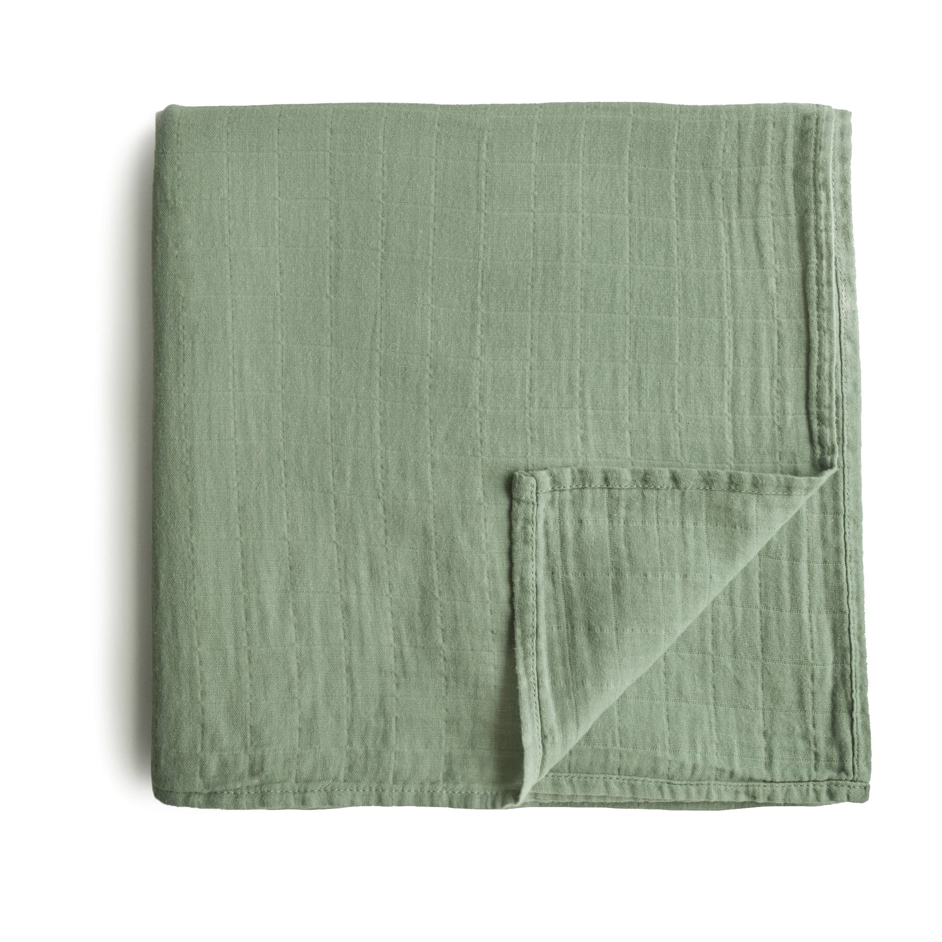 MUSLIN SWADDLE BLANKET ORGANIC COTTON - SAGE