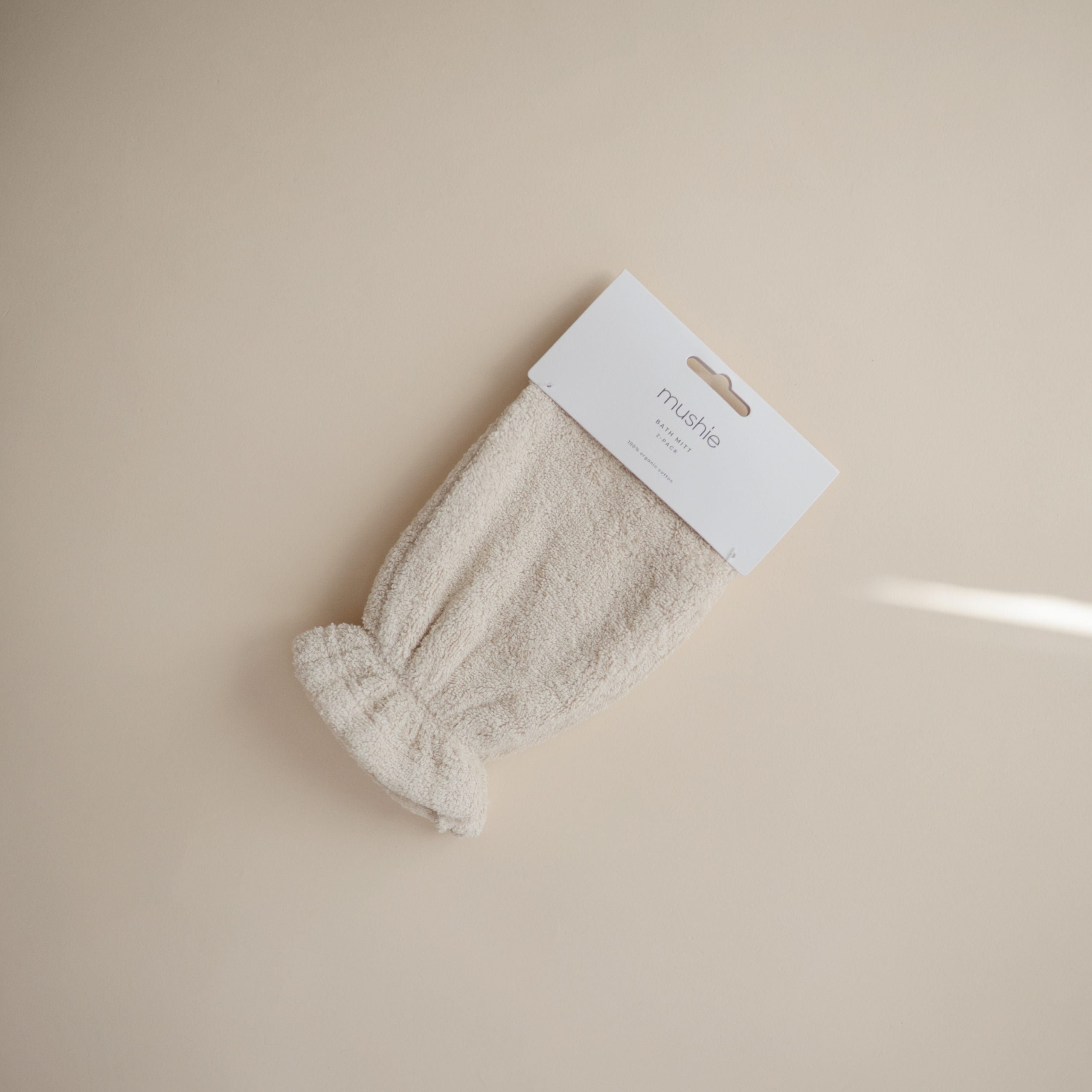 ORGANIC COTTON BATH MITT 2-PACK (FOG)