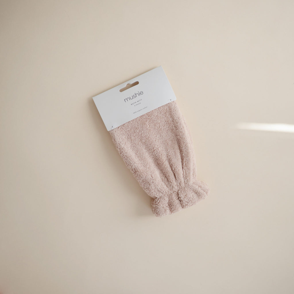 ORGANIC COTTON BATH MITT 2-PACK (Blush)
