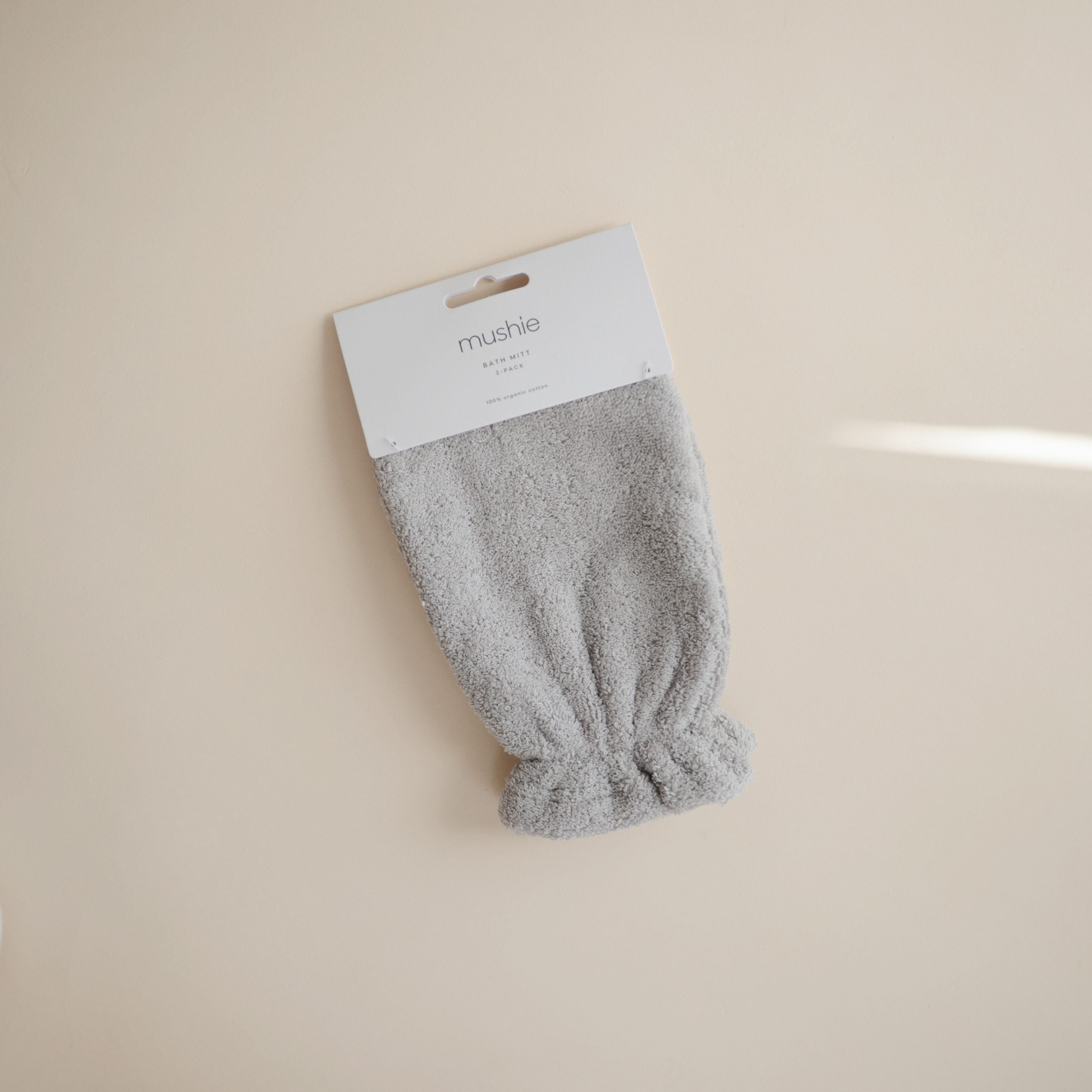 ORGANIC COTTON BATH MITT 2-PACK (GREY)