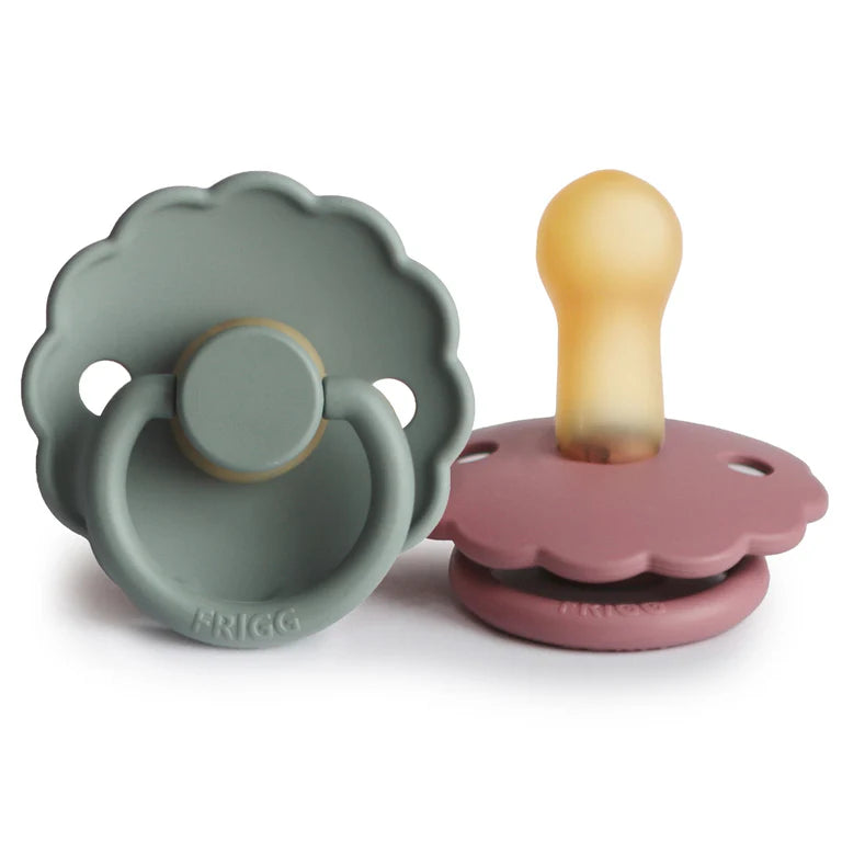 FRIGG Daisy Natural Rubber Pacifier 2-Pack (Cedar/Lily Pad )