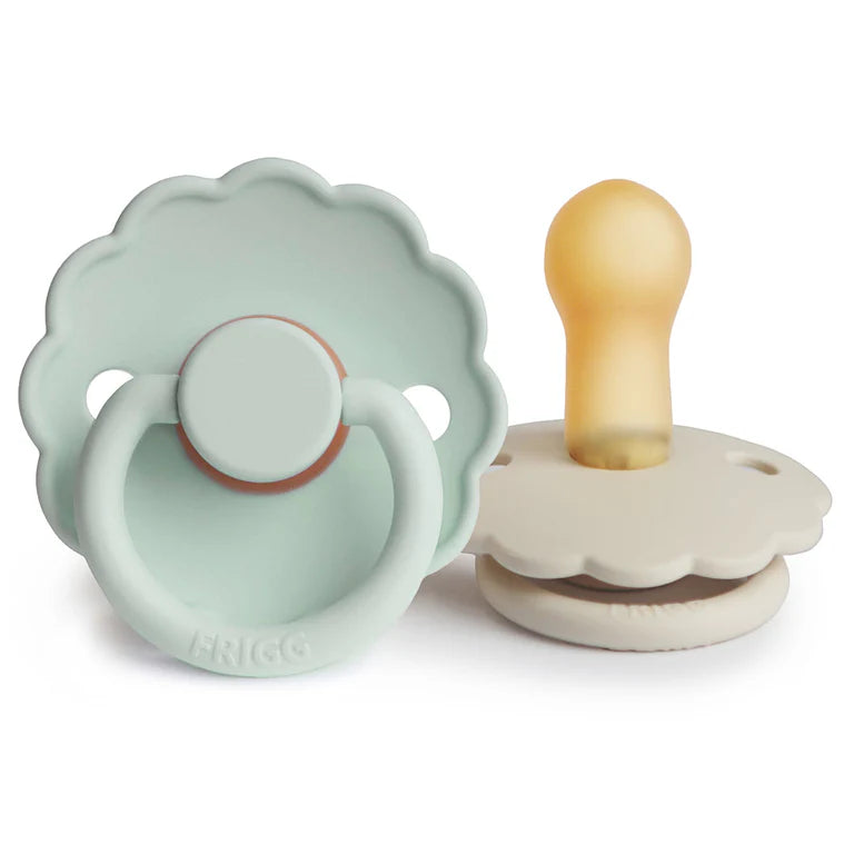 FRIGG Daisy Natural Rubber Pacifier 2-Pack (Seafoam/Cream)