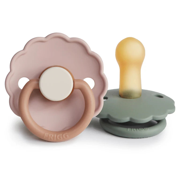 FRIGG Daisy Natural Rubber Pacifier 2-Pack (Biscuit/Lily Pad)