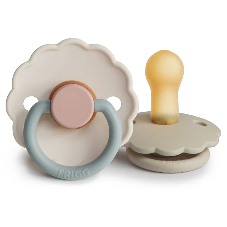 FRIGG Daisy Natural Rubber Pacifier 2-Pack (Cotton Candy/Sandstone)