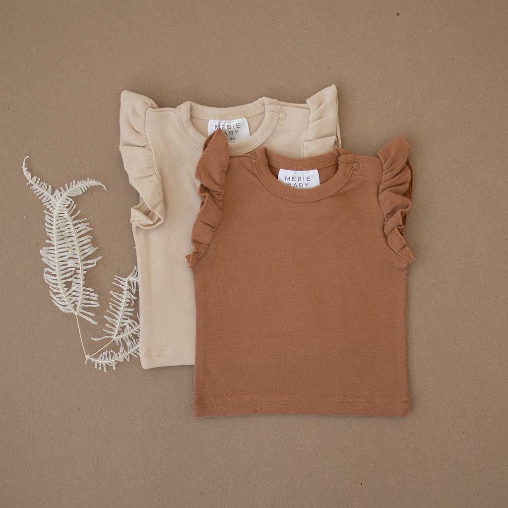 Ruffle Cotton Tee - Honey