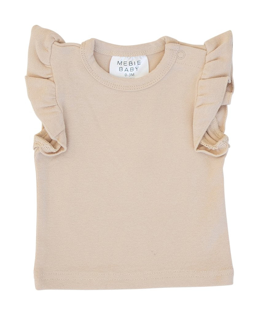 Ruffle Cotton Tee - Oat