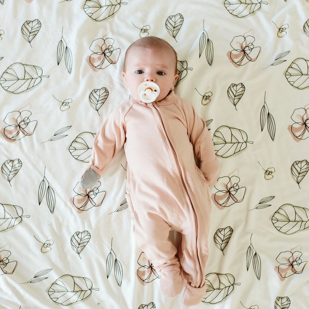 Bamboo Organic Cotton Sleep & Play Footie - Rose