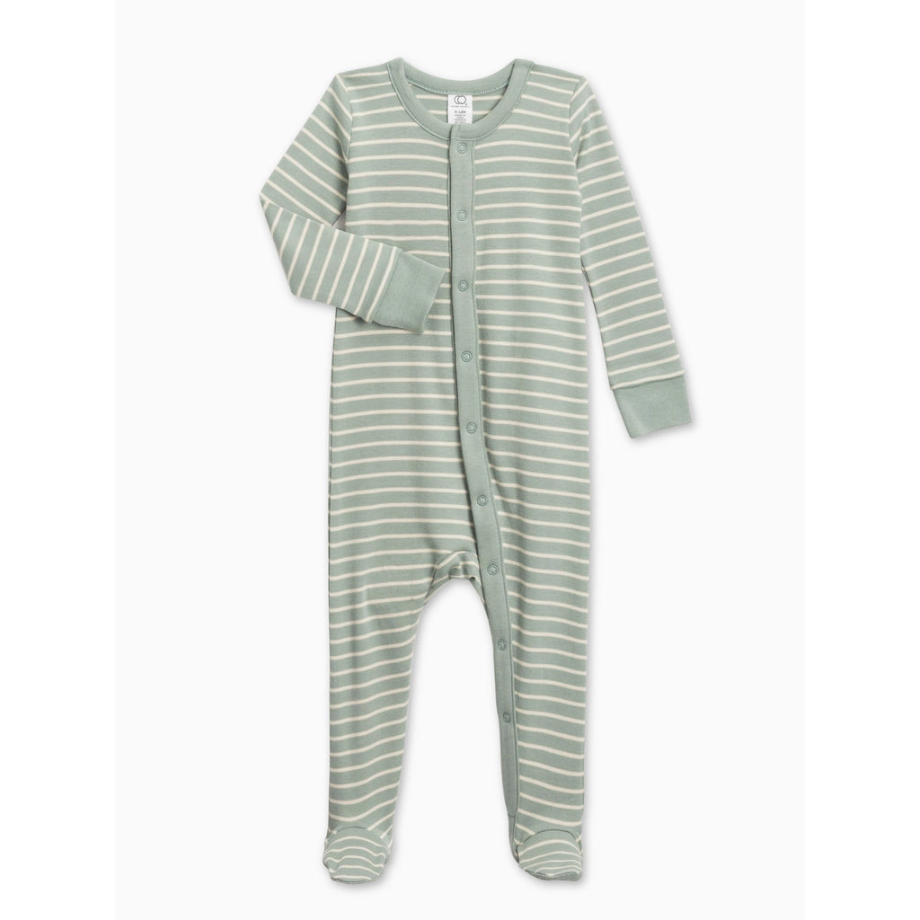Skylar Footed Sleeper - Beck Stripe / Tide