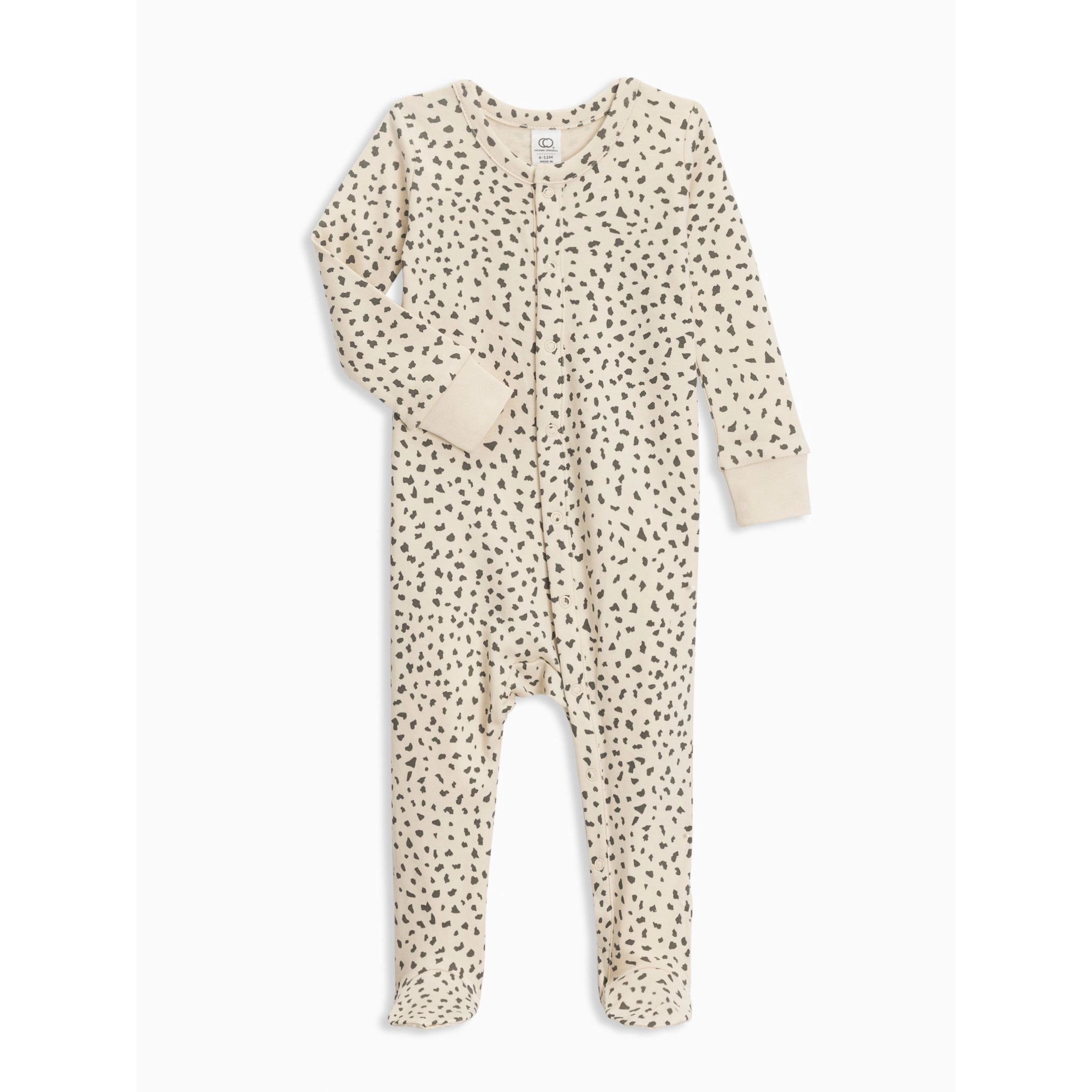 Skylar Footed Sleeper - Cheetah / Pewter