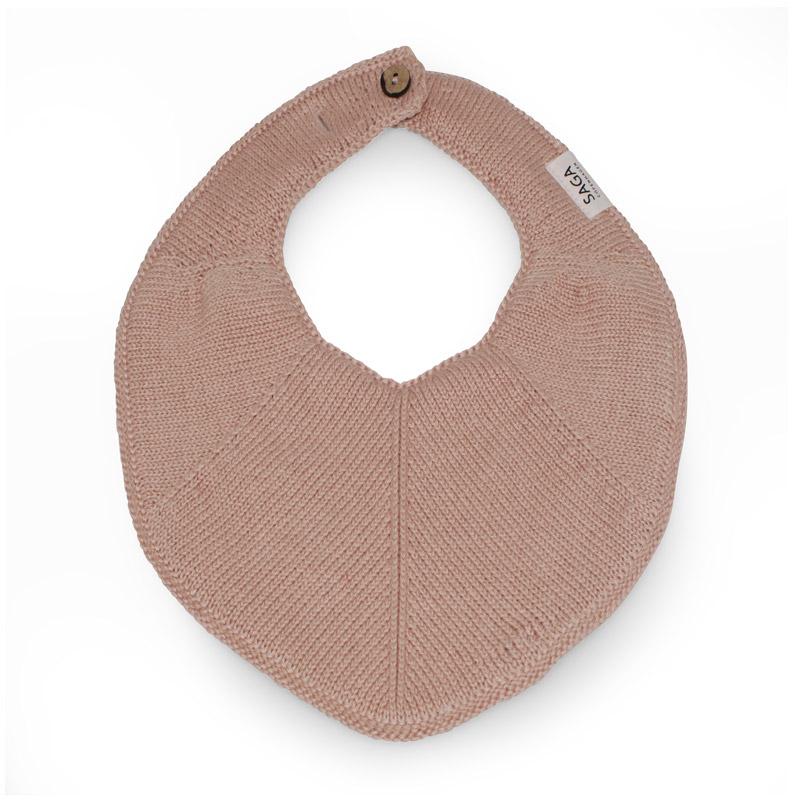 Knitted Bib - Old Rose