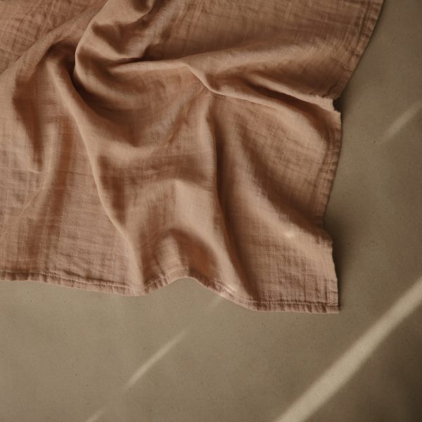 MUSLIN SWADDLE BLANKET ORGANIC COTTON - PALE TAUPE