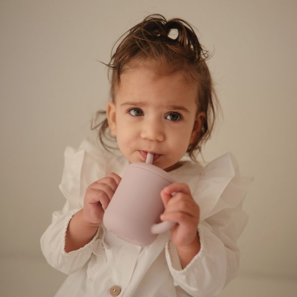 SILICONE TRAINING CUP + STRAW (SOFT LILAC)