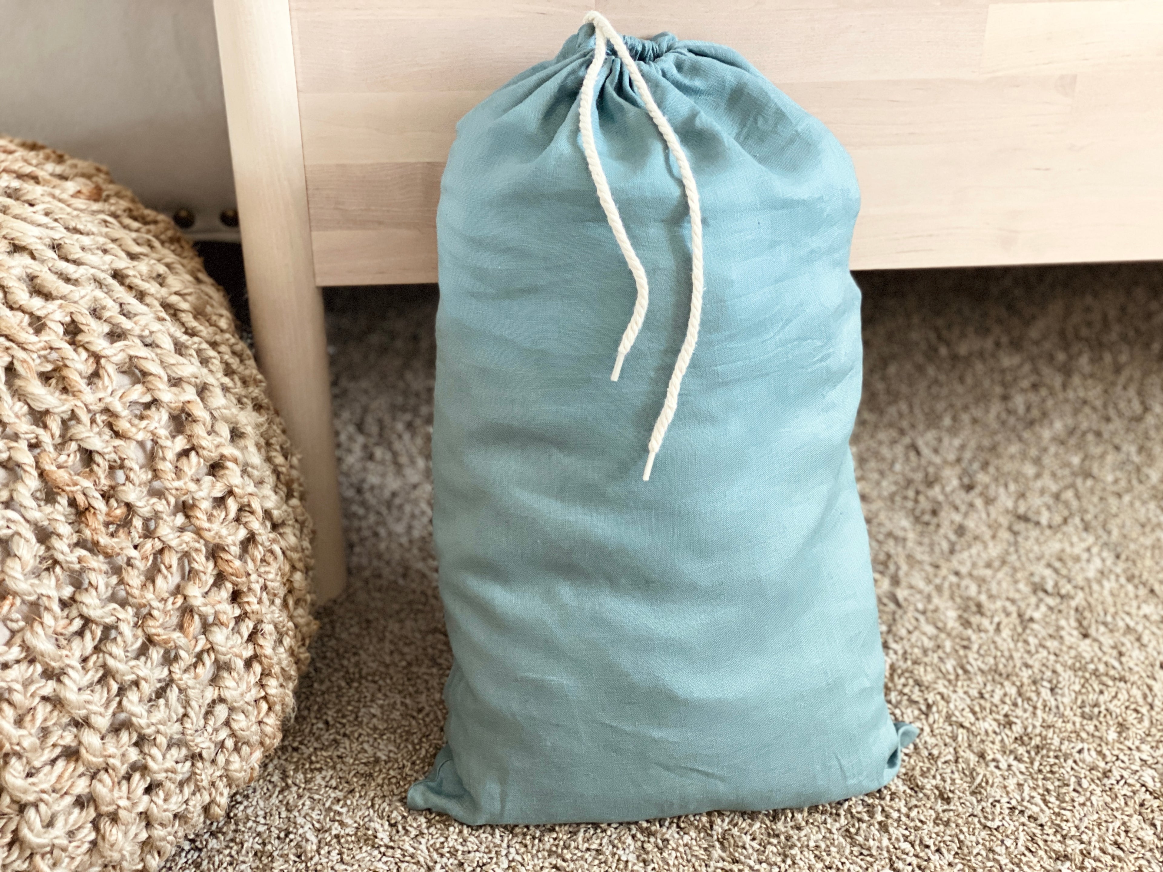 Quilted Linen Baby Play Mat - Sky