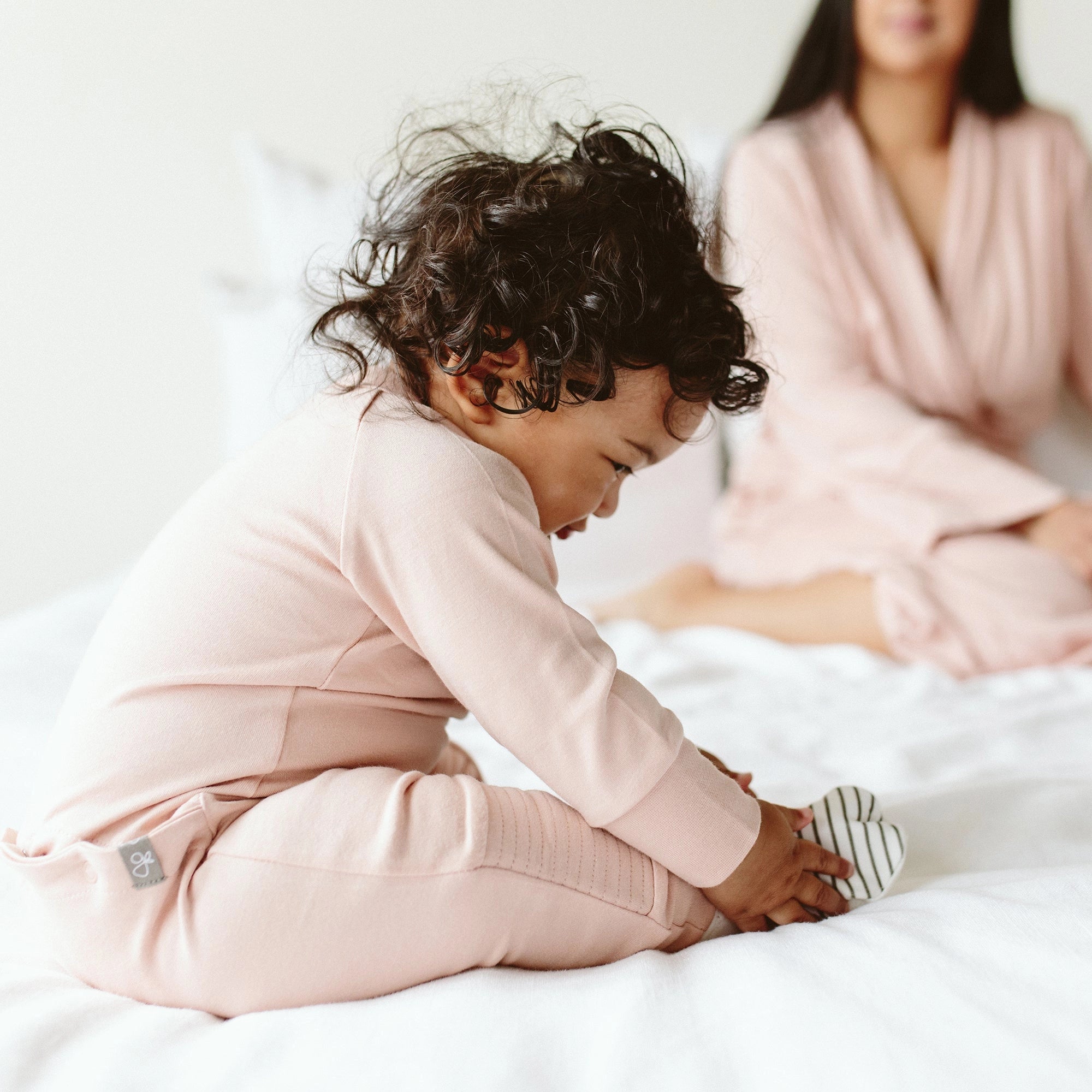Bamboo Organic Cotton Sleep & Play Footie - Rose