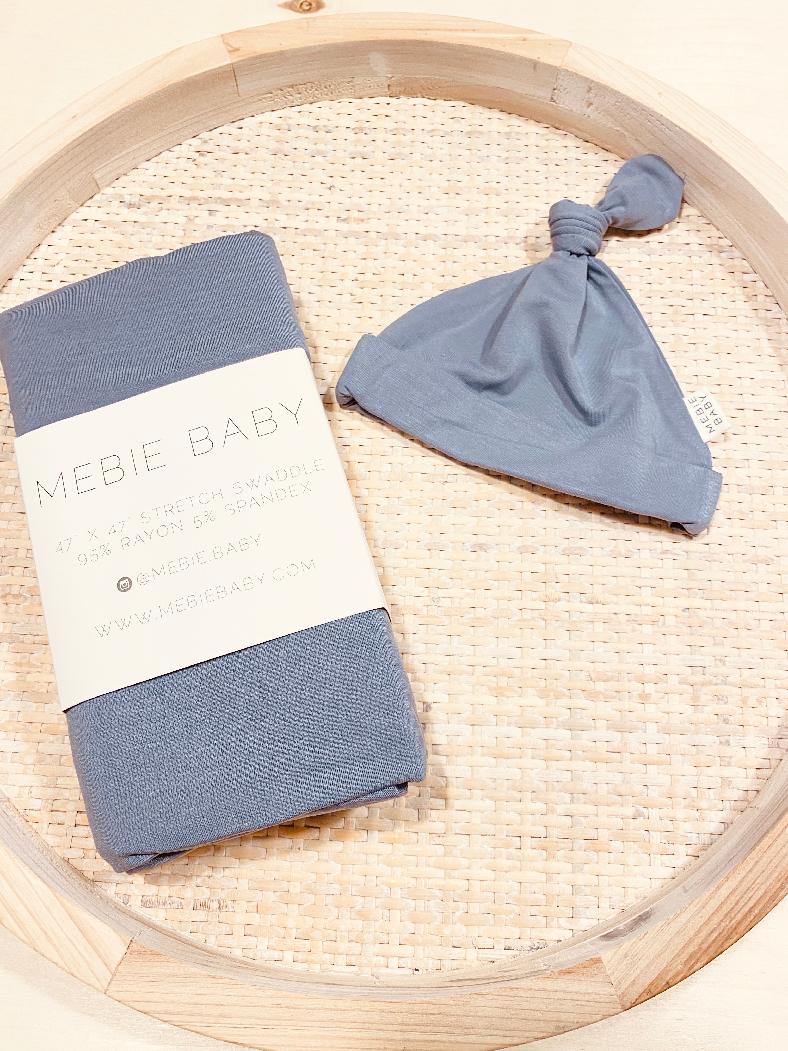 Newborn Knot Hat -Dusty Blue
