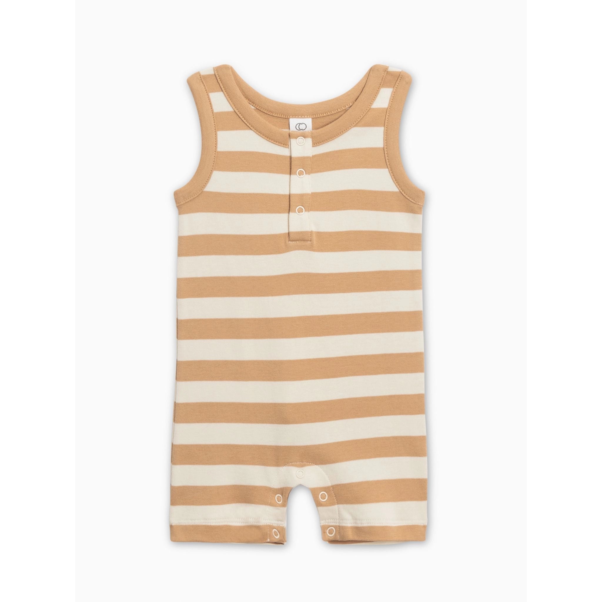 Nile Romper - Tan Ely Stripe