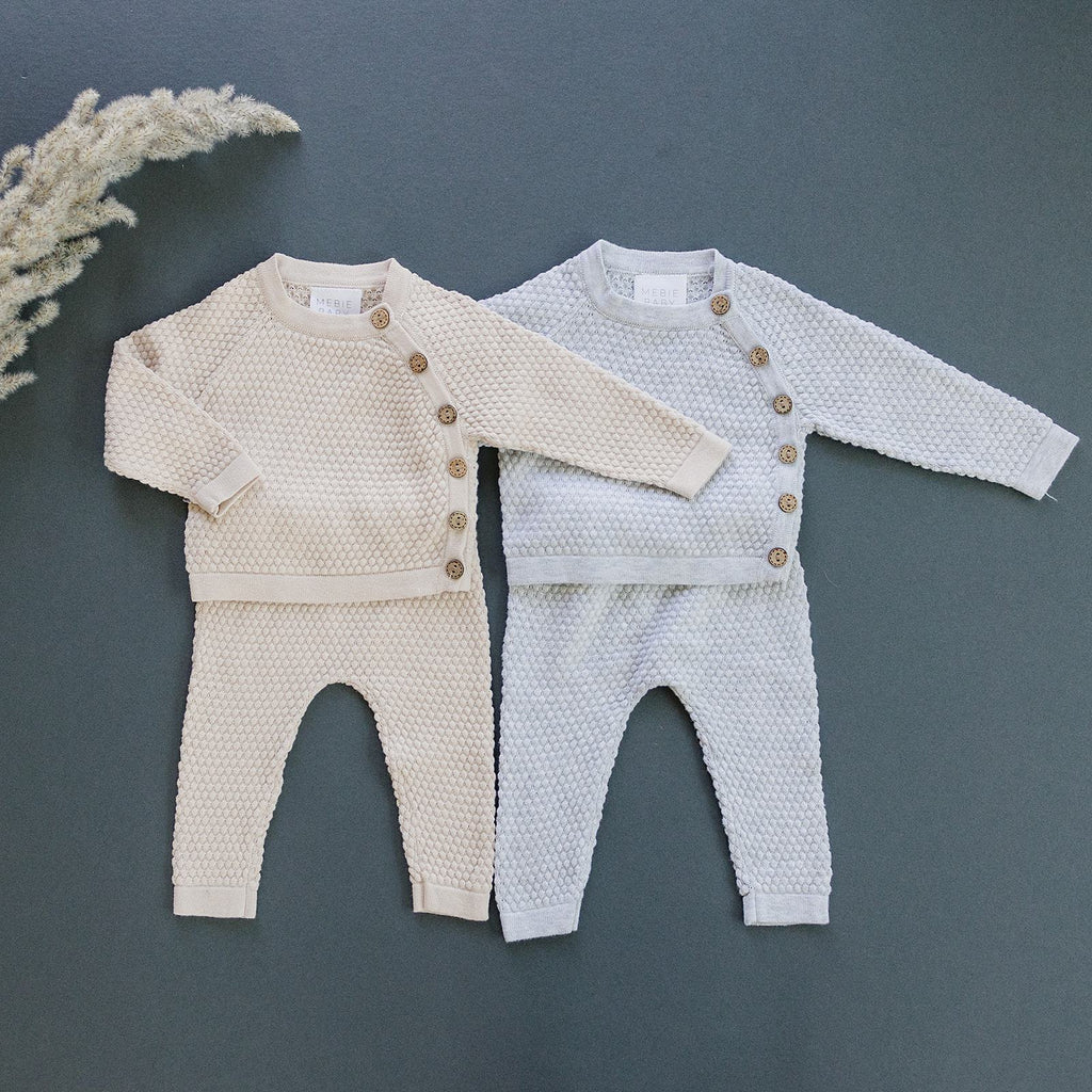Grey Knit Layette Set