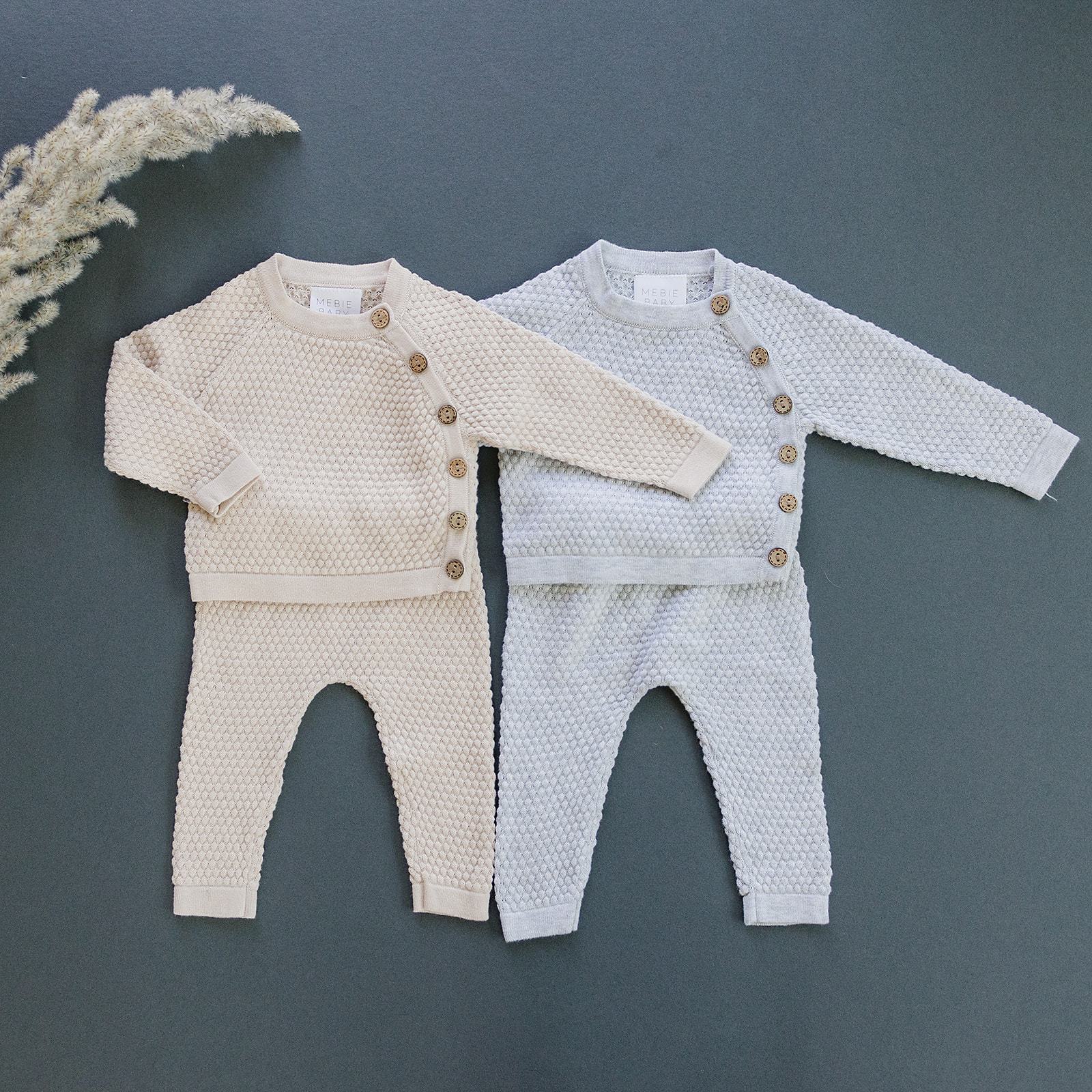 Grey Knit Layette Set