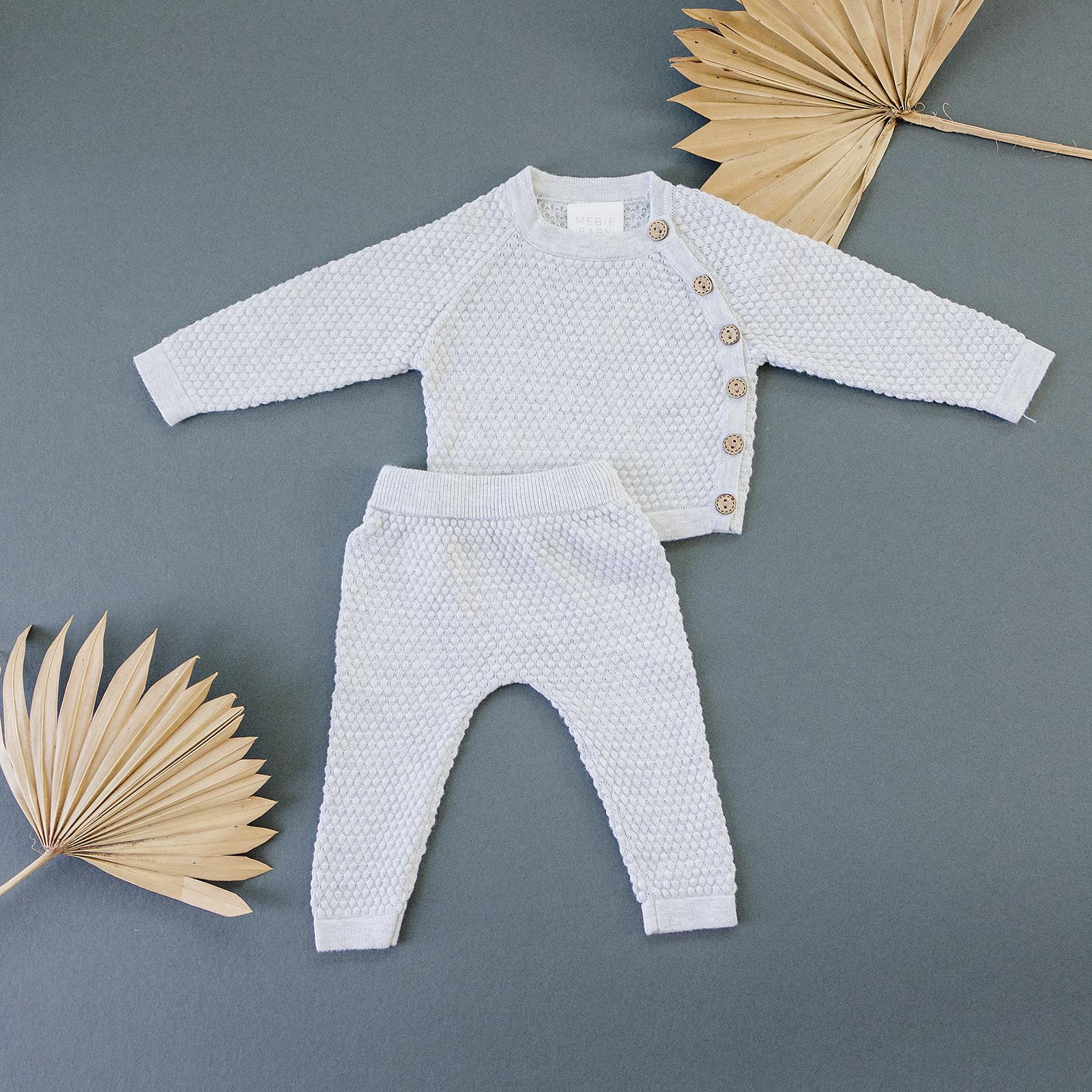 Grey Knit Layette Set