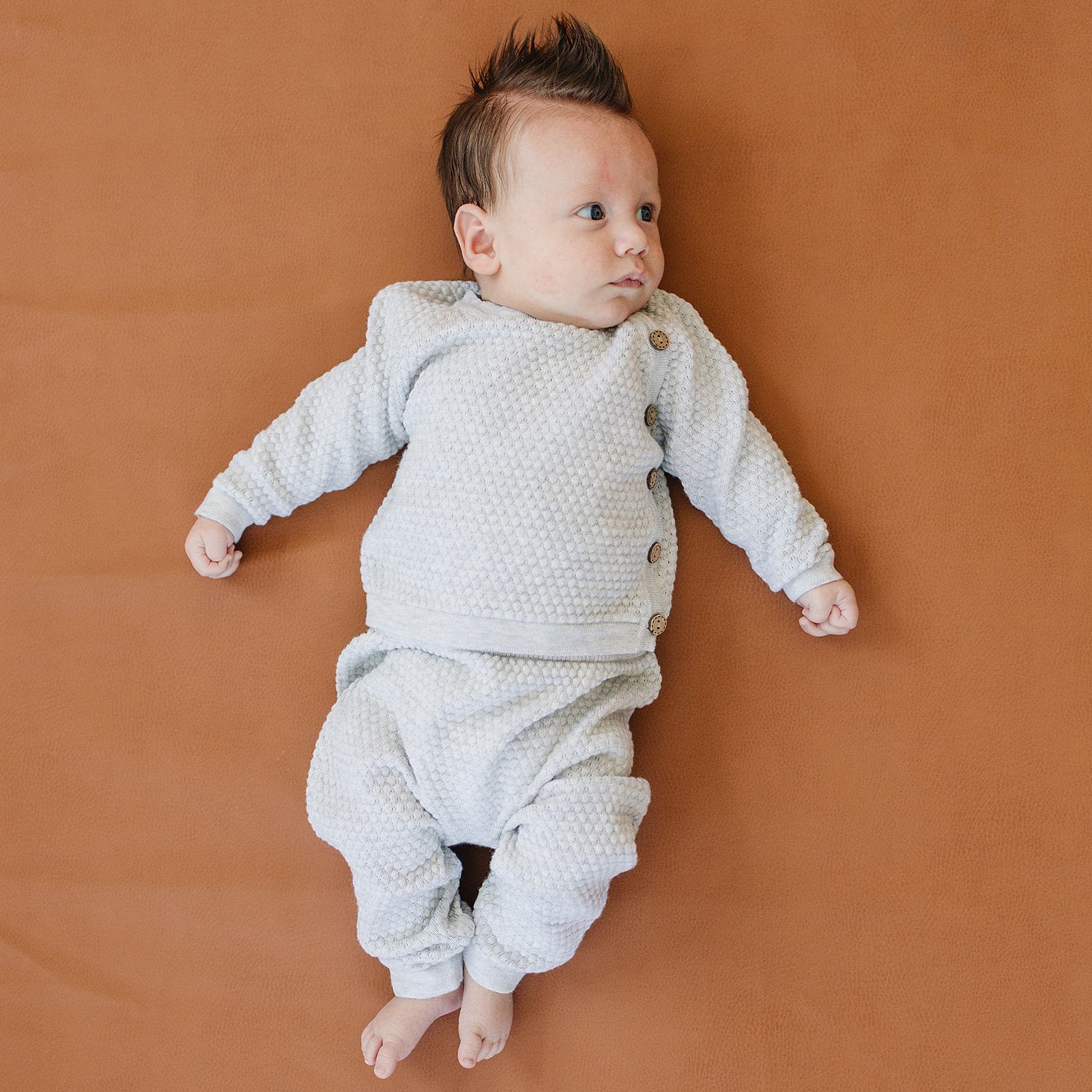 Grey Knit Layette Set