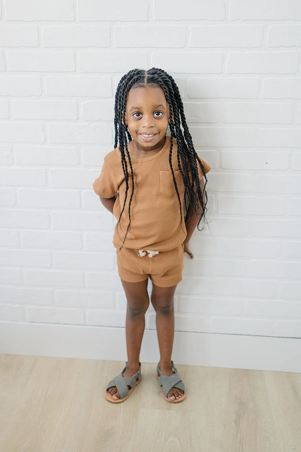 Mustard Organic Cotton Ribbed Short Set