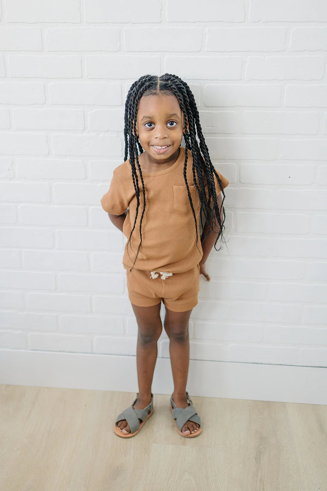 Mustard Organic Cotton Ribbed Short Set