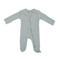 Organic Cotton Ribbed Footed Zipper One-piece -Sage